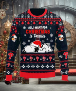 Philadelphia Phillies Snoopy MLB Ugly Christmas Sweater