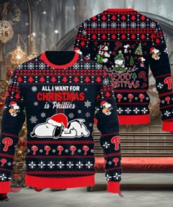 Philadelphia Phillies Snoopy MLB Ugly Christmas Sweaters