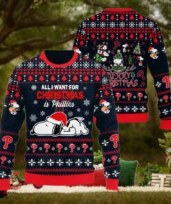 Philadelphia Phillies Snoopy MLB Ugly Christmas Sweaters