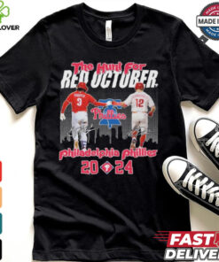 Philadelphia Phillies The Hunt For Red October 2024 Baseball League Harper and Schwarber Signatures t shirt
