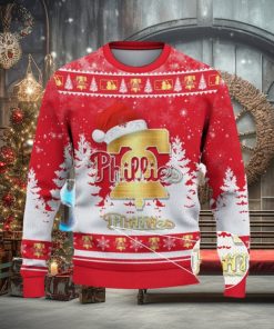 Philadelphia Phillies Ugly Christmas Sweater Tree Santa Hat Car For Fans Gift Familys Holidays