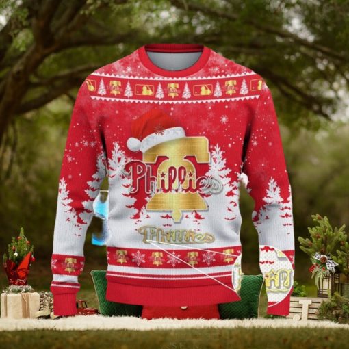 Philadelphia Phillies Ugly Christmas Sweater Tree Santa Hat Car For Fans Gift Familys Holidays