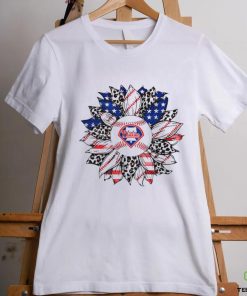 Philadelphia Phillies baseball with Sunflower Leopard American flag shirt