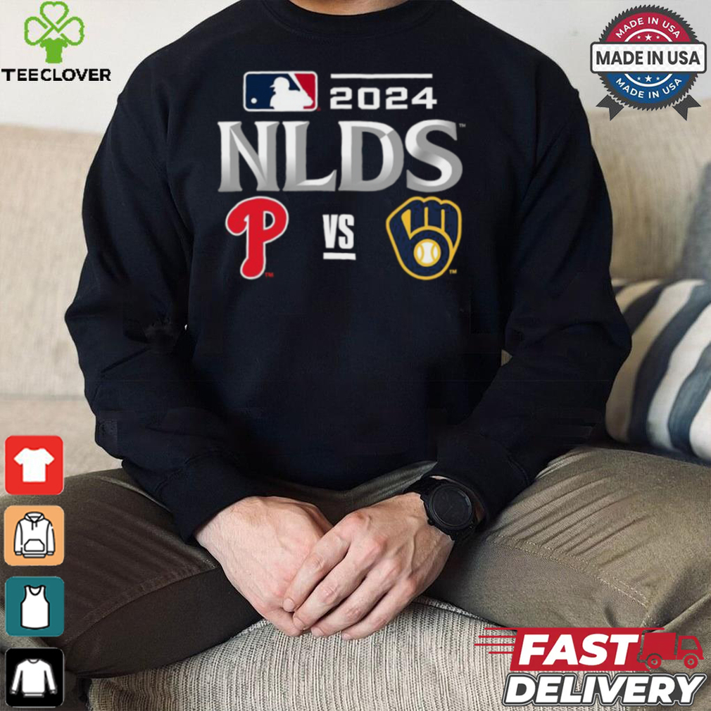 Philadelphia Phillies vs Milwaukee Brewers 2024 MLB NLDS Matchup Set Logo T Shirt Philadelphia Phillies vs Milwaukee Brewers 2024 MLB NLDS Matchup Set Logo T Shirt