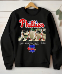 Philadelphia Phillies walking across Marsh Stubbs Pache Schwarber signatures hoodie, sweater, longsleeve, shirt v-neck, t-shirt