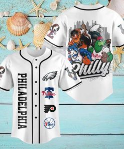 Philadelphia Sport Teams Eagles Phillies Flyers 76ers Baseball Jersey