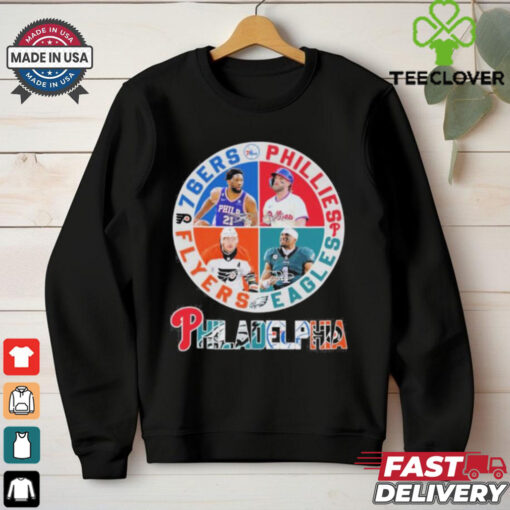 Philadelphia Sports Teams Logo And Players Signatures Shirt