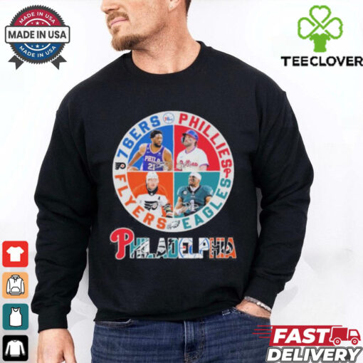 Philadelphia Sports Teams Logo And Players Signatures Shirt