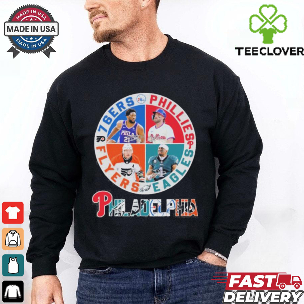 Philadelphia Sports Teams Logo And Players Signatures Shirt Philadelphia Sports Teams Logo And Players Signatures Shirt