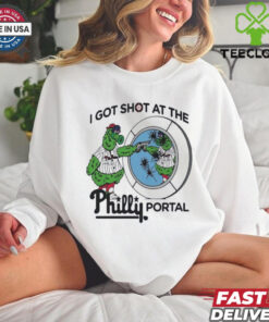 Phillie Phanatic Philadelphia Phillies I got shot at the Philly portal shirt 1 Phillie Phanatic Philadelphia Phillies I got shot at the Philly portal shirt