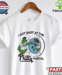 Phillie Phanatic Philadelphia Phillies I got shot at the Philly portal shirt 2 Phillie Phanatic Philadelphia Phillies I got shot at the Philly portal shirt