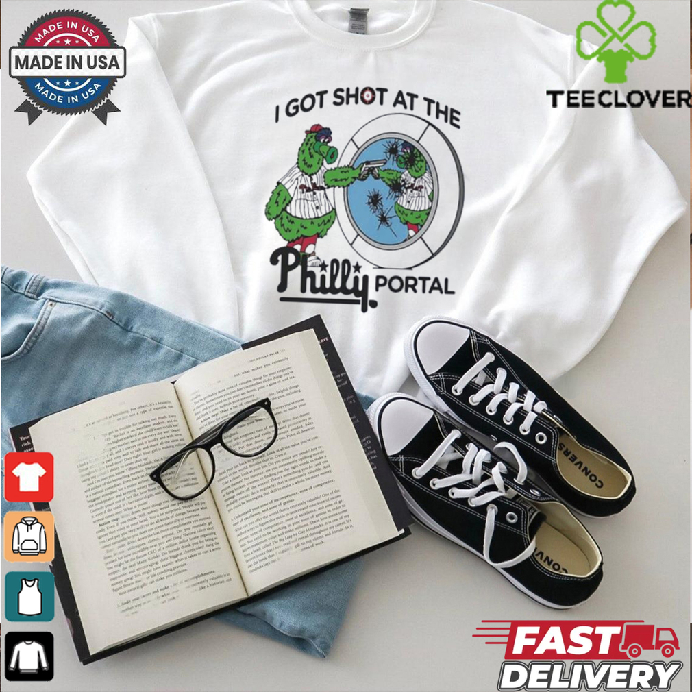 Phillie Phanatic Philadelphia Phillies I got shot at the Philly portal shirt Phillie Phanatic Philadelphia Phillies I got shot at the Philly portal shirt