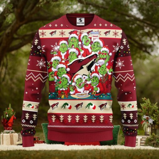 Phoenix Coyotes 12 Grinch Xmas Day Christmas Ugly Sweater