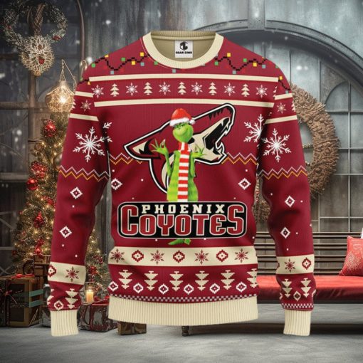 Phoenix Coyotes Funny Grinch Christmas Ugly Sweater