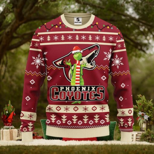 Phoenix Coyotes Funny Grinch Christmas Ugly Sweater