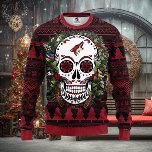 Phoenix Coyotes Skull Flower Ugly Christmas Ugly Sweater