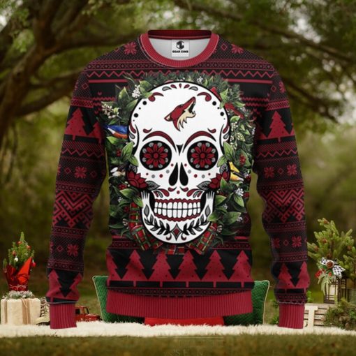 Phoenix Coyotes Skull Flower Ugly Christmas Ugly Sweater