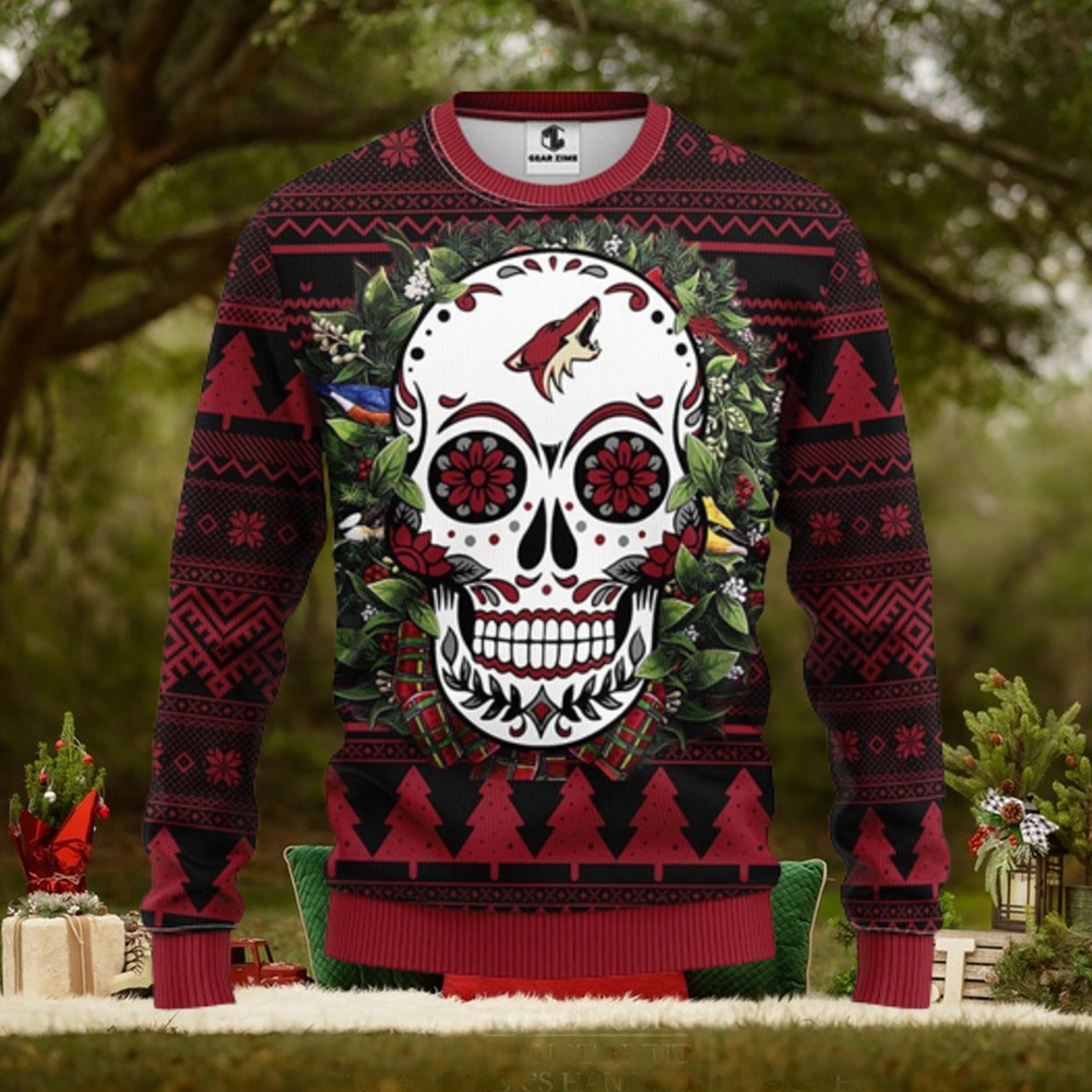 Phoenix Coyotes Skull Flower Ugly Christmas Ugly Sweater Phoenix Coyotes Skull Flower Ugly Christmas Ugly Sweater