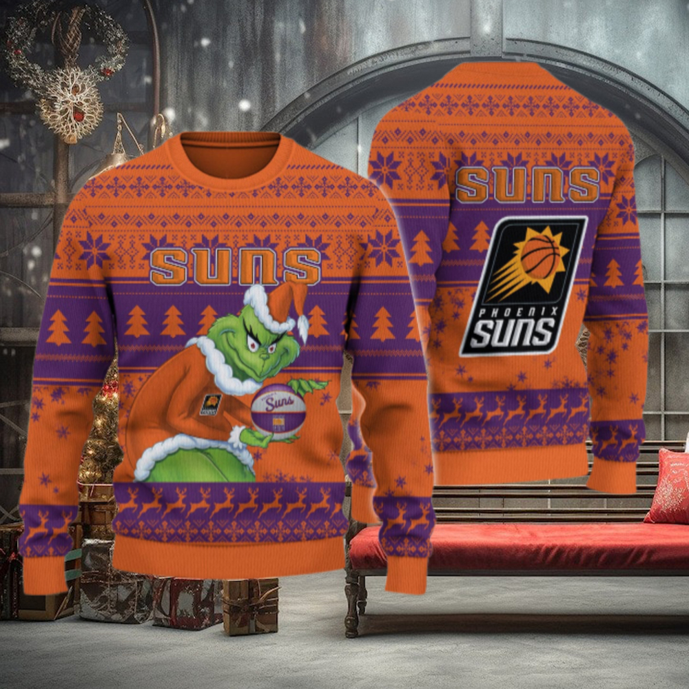 Phoenix Suns Grinch Christmas Ugly Sweater Phoenix Suns Grinch Christmas Ugly Sweater