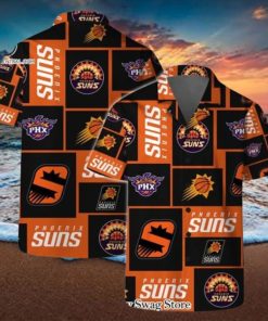 Phoenix Suns NBA Team Logo Pattern Basketball Hawaiian Set