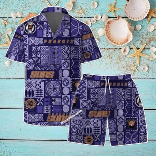 Phoenix Suns Team Logo Tropical Pattern Hawaiian Shirt & Short