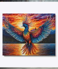 Phoenix bird during a romantic evening in Alaska Canvas