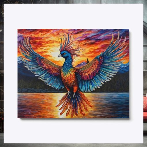 Phoenix bird during a romantic evening in Alaska Canvas