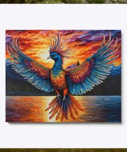 Phoenix bird during a romantic evening in Alaska Canvas