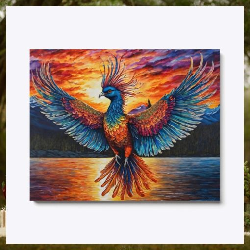 Phoenix bird during a romantic evening in Alaska Canvas