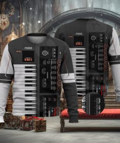 Piano Electronic Keybroad Unique Cool 3D Full Print Ugly Sweater Christmas Gift Sweater