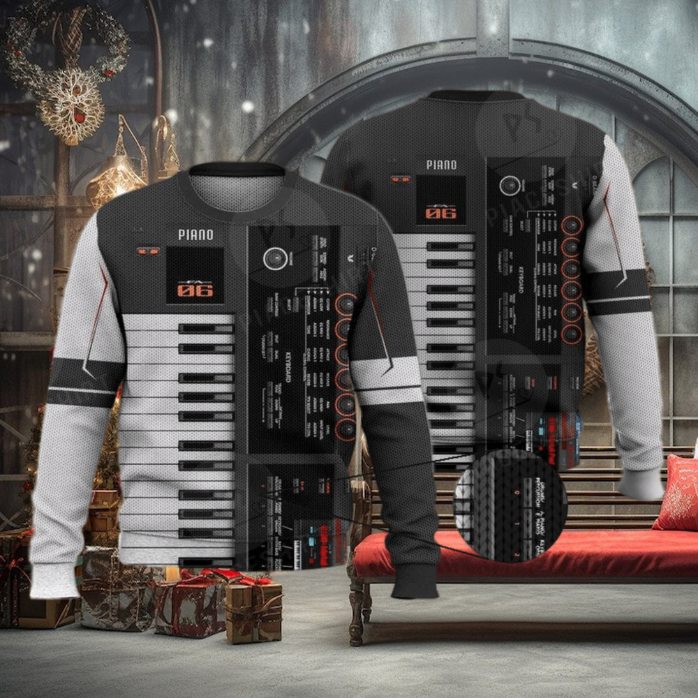Piano Electronic Keybroad Unique Cool 3D Full Print Ugly Sweater Christmas Gift Sweater Piano Electronic Keybroad Unique Cool 3D Full Print Ugly Sweater Christmas Gift Sweater