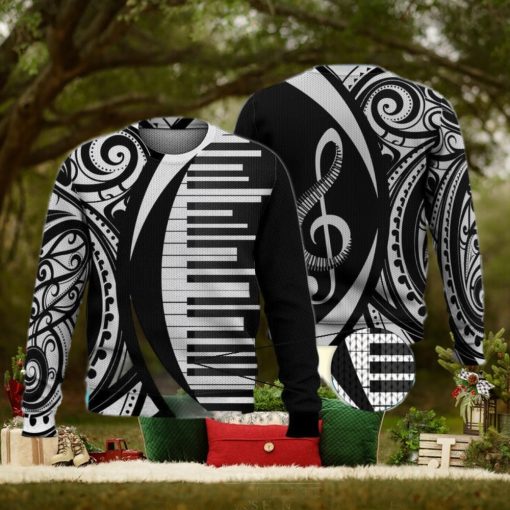 Piano Keybroad Music Cool Trending 3D Full Print Ugly Sweater Christmas Gift Sweater