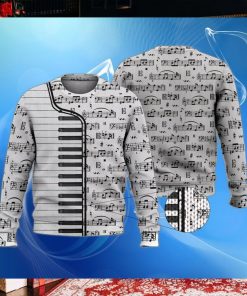 Piano Music Note Black And White Shirt For Music Lovers Ugly Christmas Sweater