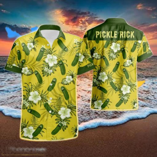 Pickle Rick Short Sleeve Aloha Hawaiian Shirt