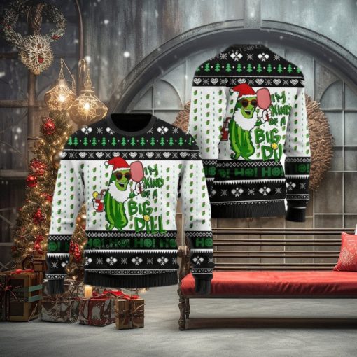 Pickleball Symol I’m Kind Of Big Dill Noel Pattern For Sport Lovers Ugly Sweater Christmas Party