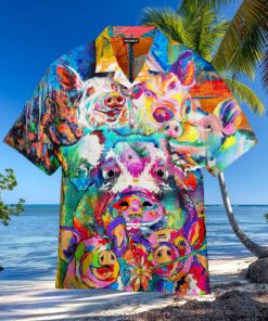 Pig Funny Colorful Hawaiian Shirt