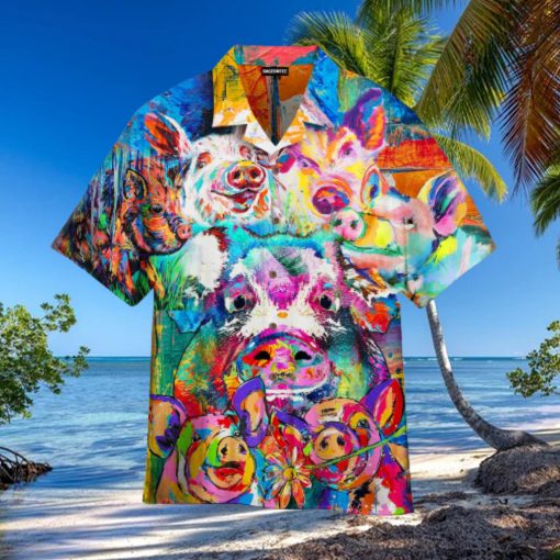 Pig Funny Colorful Hawaiian Shirt