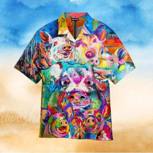 Pig Funny Colorful Hawaiian Shirt