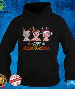Pig Happy HalloThanksMas T Shirt Cute Graphic Tee Holiday Shirt