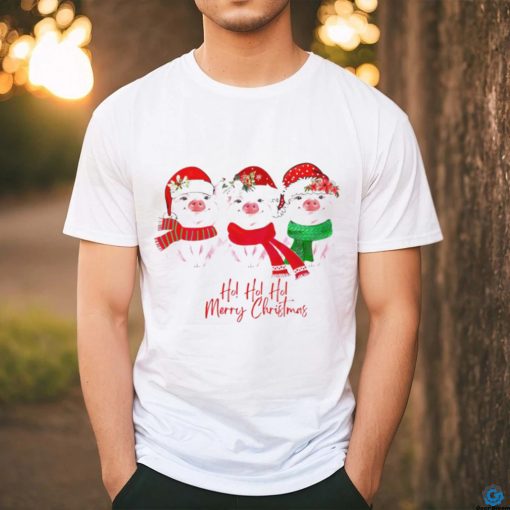 Pig Santa hat ho ho ho merry Christmas hoodie, sweater, longsleeve, shirt v-neck, t-shirt