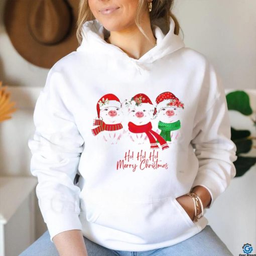 Pig Santa hat ho ho ho merry Christmas hoodie, sweater, longsleeve, shirt v-neck, t-shirt