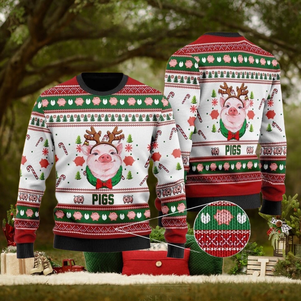 Pigs Santa Hat Ugly Christmas Sweater For Men Women Christmas Gift Sweater Funny Xmas Pigs Santa Hat Ugly Christmas Sweater For Men Women Christmas Gift Sweater Funny Xmas