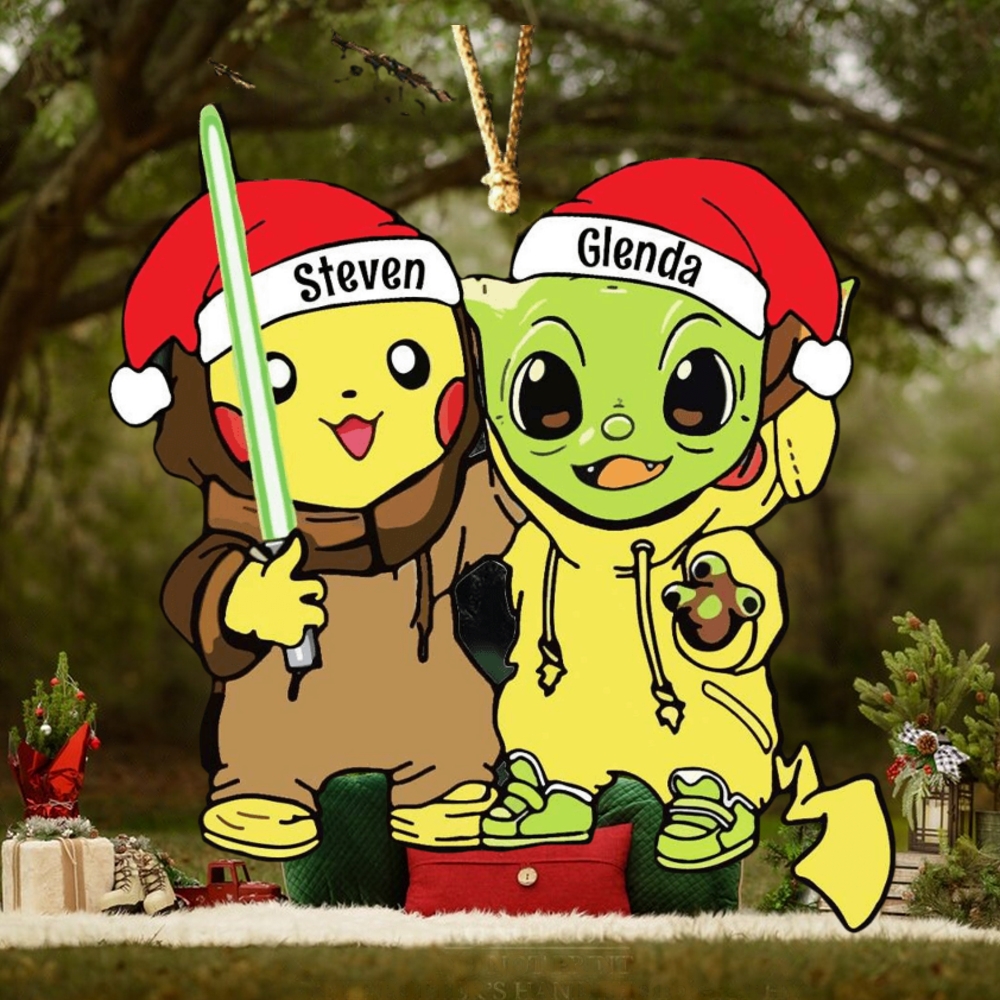 Pikachu And Baby Yoda Christmas Gifts Ornament Pikachu And Baby Yoda Christmas Gifts Ornament