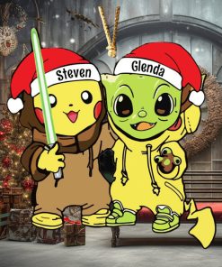 Pikachu And Baby Yoda Christmas Gifts Ornament