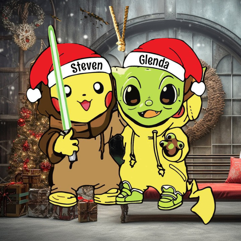 Pikachu And Baby Yoda Christmas Gifts Ornament Pikachu And Baby Yoda Christmas Gifts Ornament