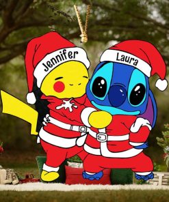 Pikachu And Stitch Christmas Gifts Ornament