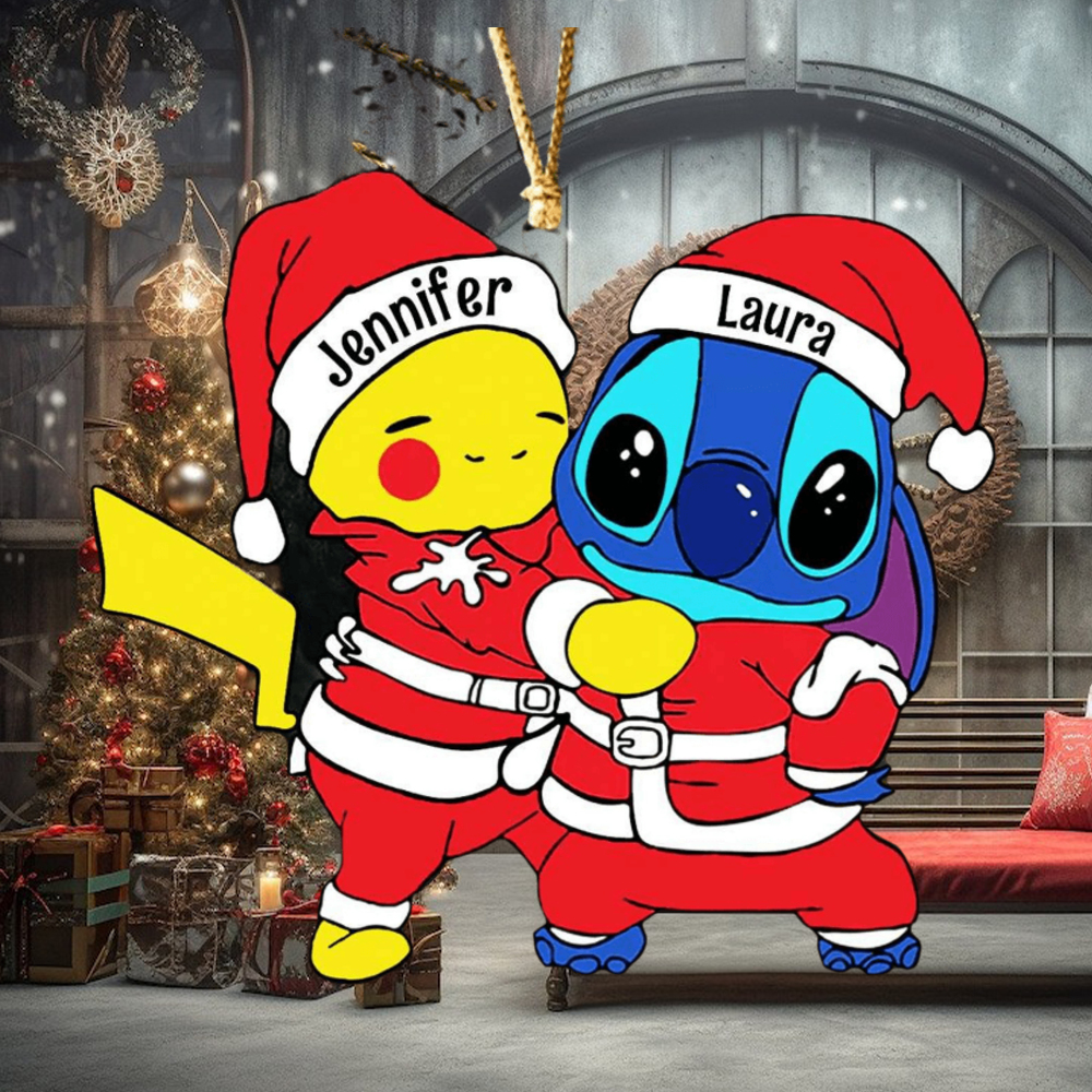 Pikachu And Stitch Christmas Gifts Ornament Pikachu And Stitch Christmas Gifts Ornament