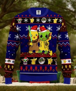 Pikachu And Yoda Blue 1 Amazing Gift Ugly Christmas 3D Sweater Christmas Gift For Men And Women