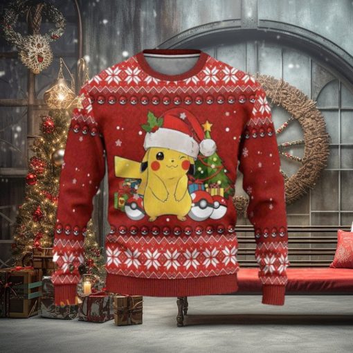 Pikachu Anime Ugly Christmas Sweater, Cute Ugly Christmas Sweater