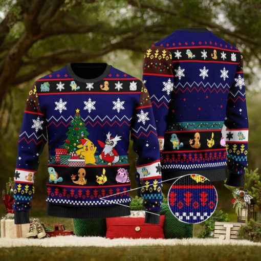 Pikachu Charmander Delibird Charmander Wool Delibird Gift Ugly Christmas Sweater For Men And Women